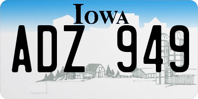 IA license plate ADZ949