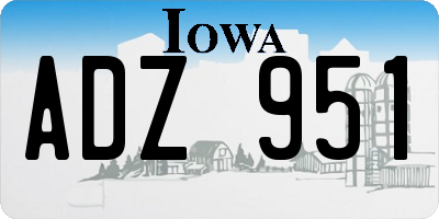 IA license plate ADZ951