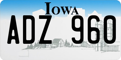 IA license plate ADZ960