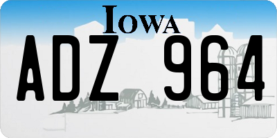 IA license plate ADZ964