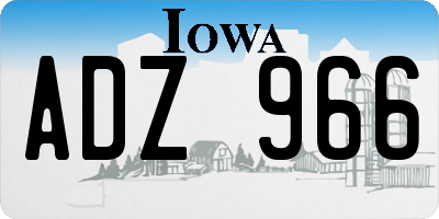 IA license plate ADZ966