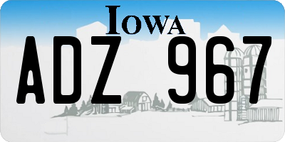 IA license plate ADZ967