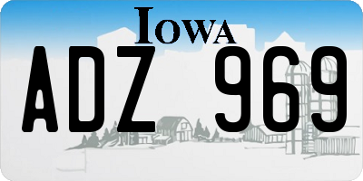 IA license plate ADZ969