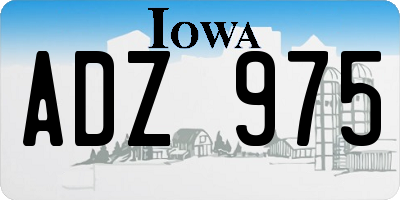 IA license plate ADZ975