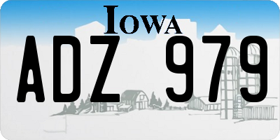 IA license plate ADZ979