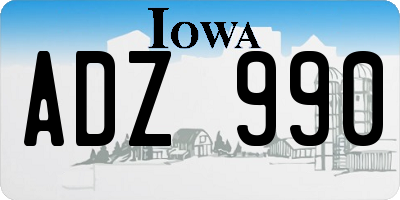 IA license plate ADZ990