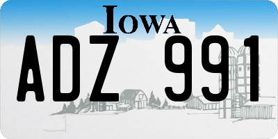 IA license plate ADZ991
