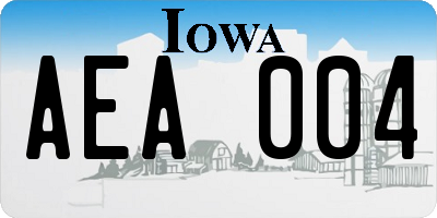 IA license plate AEA004