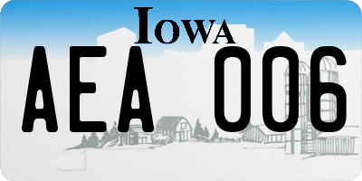 IA license plate AEA006