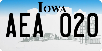 IA license plate AEA020