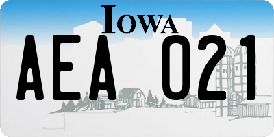 IA license plate AEA021