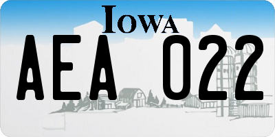 IA license plate AEA022