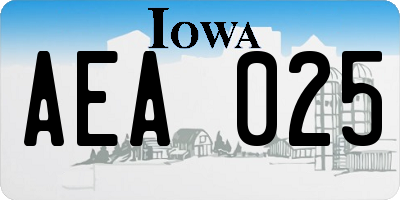 IA license plate AEA025