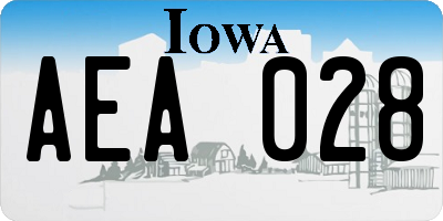 IA license plate AEA028