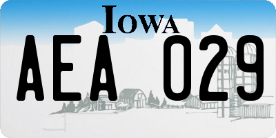 IA license plate AEA029