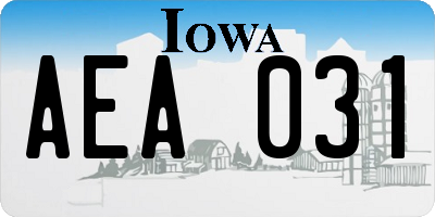 IA license plate AEA031