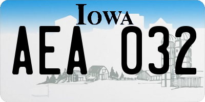 IA license plate AEA032