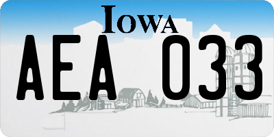 IA license plate AEA033
