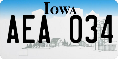 IA license plate AEA034