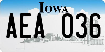 IA license plate AEA036