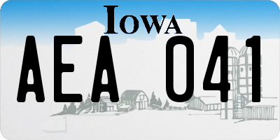 IA license plate AEA041