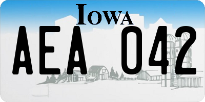 IA license plate AEA042