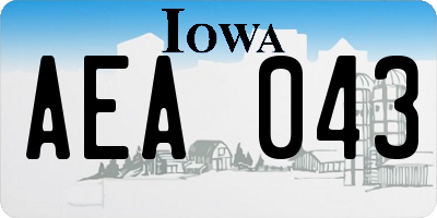 IA license plate AEA043