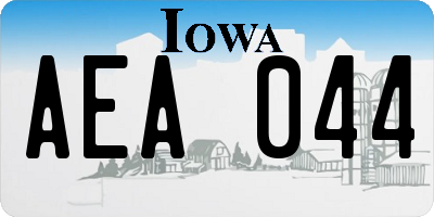 IA license plate AEA044