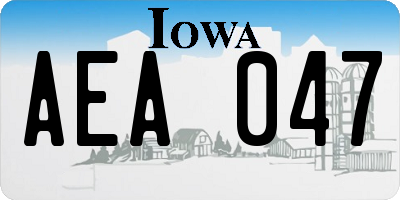 IA license plate AEA047