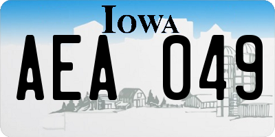 IA license plate AEA049
