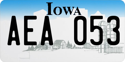 IA license plate AEA053