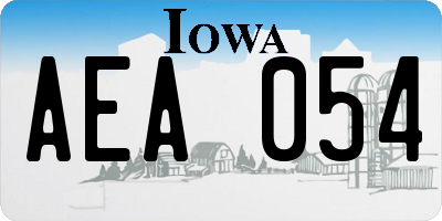 IA license plate AEA054