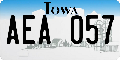 IA license plate AEA057