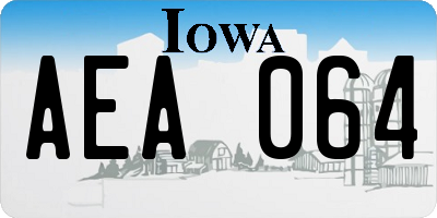IA license plate AEA064