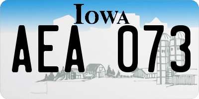 IA license plate AEA073