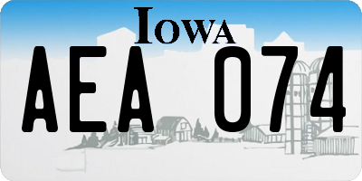 IA license plate AEA074