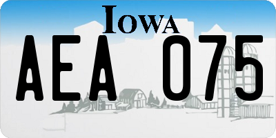 IA license plate AEA075
