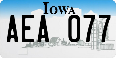 IA license plate AEA077