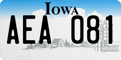 IA license plate AEA081