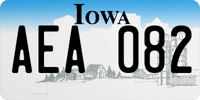 IA license plate AEA082