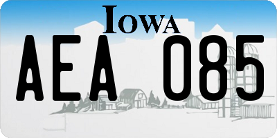 IA license plate AEA085