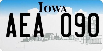 IA license plate AEA090