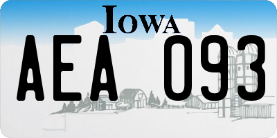 IA license plate AEA093