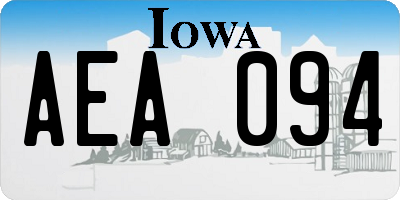 IA license plate AEA094
