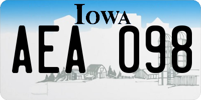 IA license plate AEA098