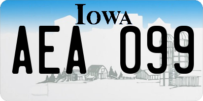 IA license plate AEA099