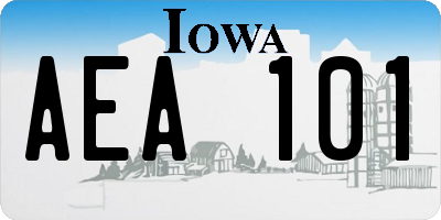IA license plate AEA101