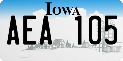IA license plate AEA105