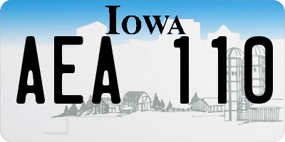 IA license plate AEA110