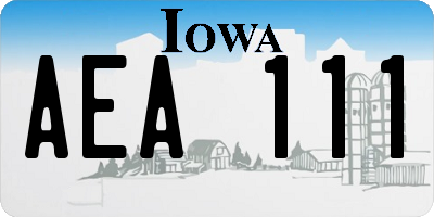 IA license plate AEA111
